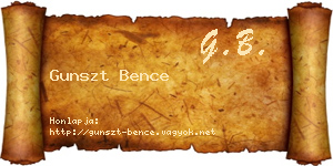 Gunszt Bence névjegykártya